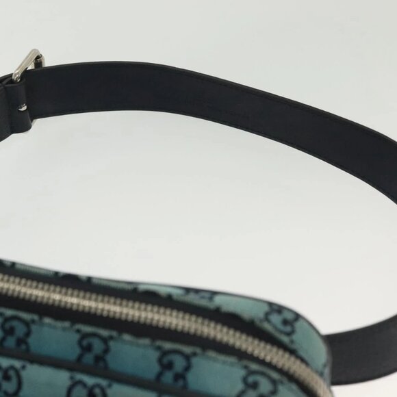 GUCCI GG Canvas Waist Bag Blue Silver 658657 Auth 139364 - Picture 8 of 16